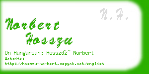 norbert hosszu business card